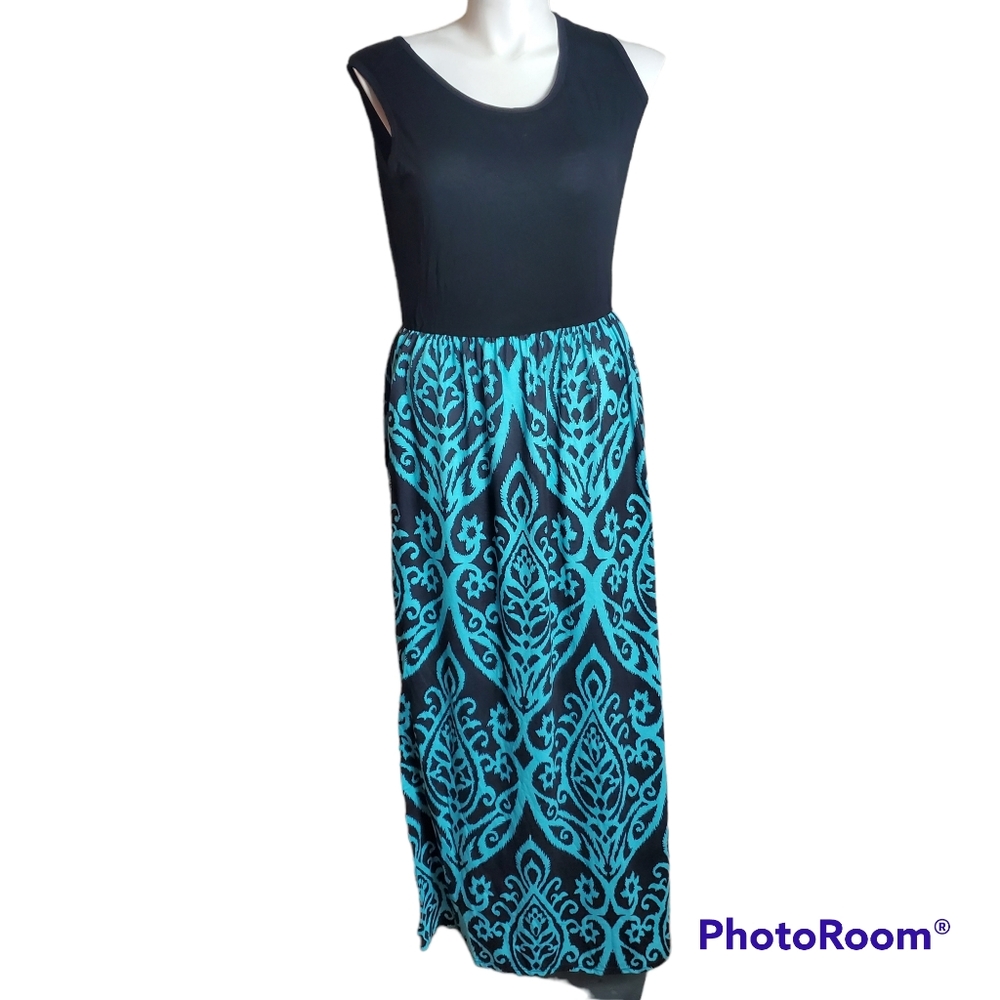 Molerani Sleeveless Deep V Neck Loose Plain Long Maxi Casual Dress Size 2XL.Pi